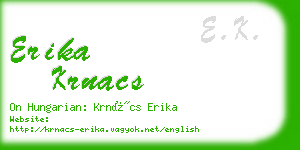 erika krnacs business card